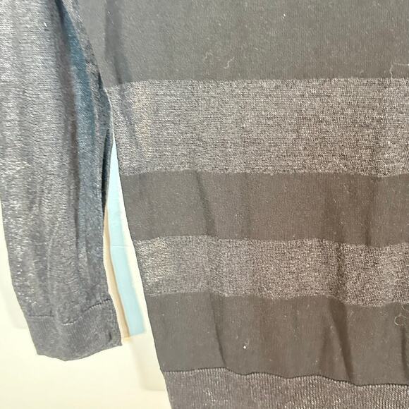 Theory linen blend‎ semi sheer striped top woman’s S GUC neutral capsule - Picture 4 of 11